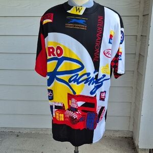 WICKED‎ Pro Racing Abstract Pattern Mens XXL Racing Jersey Shirt VTG RARE